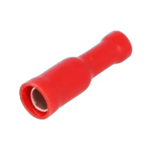 Terminal Hembra Redondo Forrada Rojo