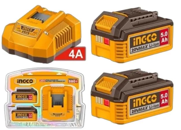 Set Cargador Y 2 Baterias 5,0 Ah ((ingco))